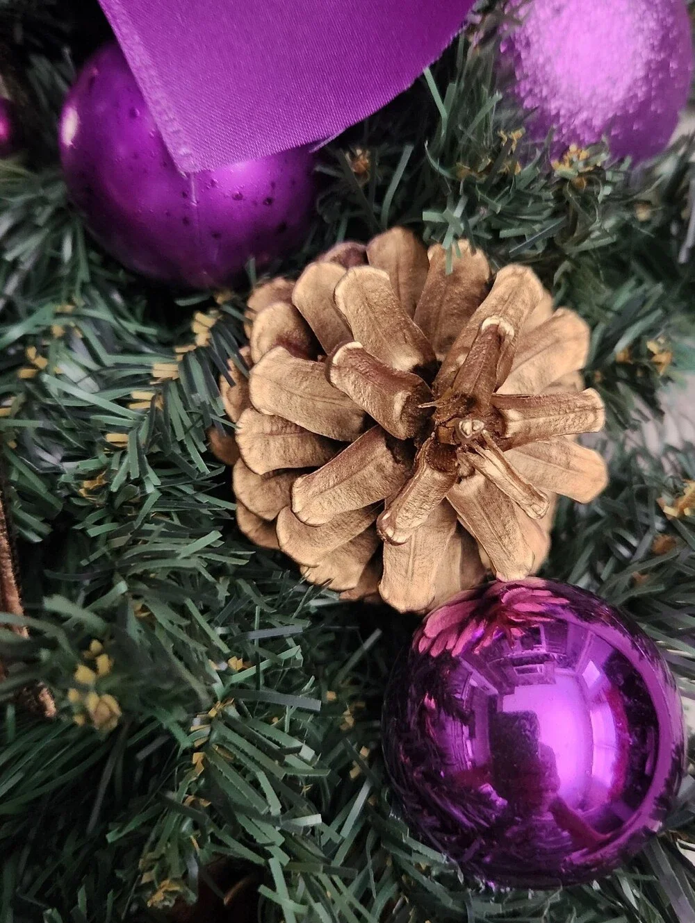 Handmade Purple & Gold Angel Christmas Swag